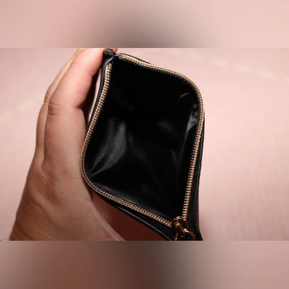Jimmy Choo Wallet Coin Purse Black Glitter New - Picture 6 of 8